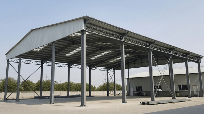 Detalhe estrutura de galpão